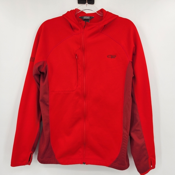 Outdoor Research Mens Radiant Hybrid Hoodie Jacket Size Medium Red - Picture 1 of 10